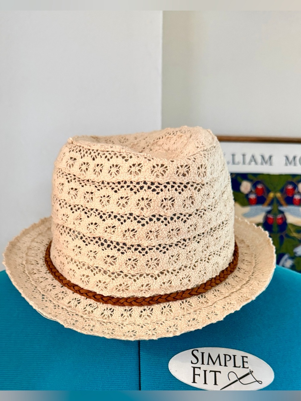 American Eagle Crochet Straw Hat Boho Cottagecore